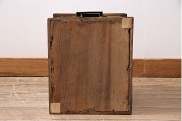 アンティーク家具　和製アンティーク　國松式安全錠　國松式出納器　栓材　からくり付き小引き出し(卓上収納、小物入れ)(R-044175)
