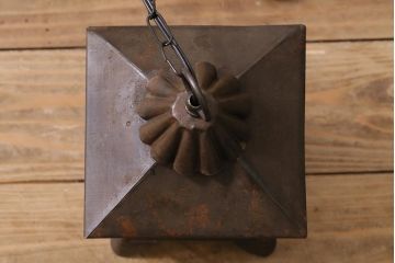 アンティーク照明　昭和初期　和の雰囲気を高める吊り灯籠(灯篭、天井照明、吊り下げ照明)(R-044182)