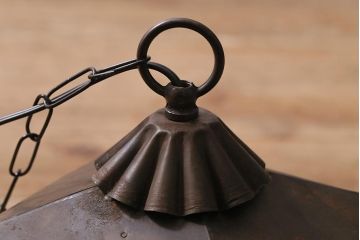 アンティーク照明　昭和初期　和の雰囲気を高める吊り灯籠(灯篭、天井照明、吊り下げ照明)(R-044182)
