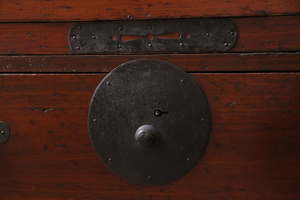 アンティーク家具　和製アンティーク　明治大正期　前面ヒノキ(檜)材　和の趣溢れる佇まいが魅力の重ね箪笥(タンス、衣装箪笥、引き出し)(R-044183)