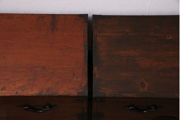 アンティーク家具　和製アンティーク　明治大正期　前面ヒノキ(檜)材　和の趣溢れる佇まいが魅力の重ね箪笥(タンス、衣装箪笥、引き出し)(R-044183)