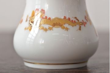 ドイツ　MEISSEN(マイセン)　フラワー朝顔・カップ&ソーサー　ドラゴン・ミニフラワーベース(洋食器、花器、花瓶)(R-044184)
