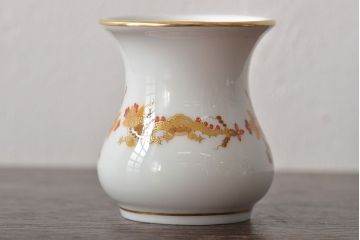 ドイツ　MEISSEN(マイセン)　フラワー朝顔・カップ&ソーサー　ドラゴン・ミニフラワーベース(洋食器、花器、花瓶)(R-044184)