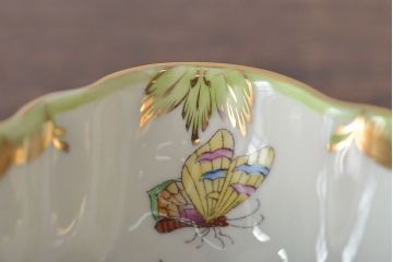 中古　ハンガリー　HEREND(ヘレンド)　ヴィクトリア・ブーケ　オープンシュガー　スモールボウル(シュガーポット、小鉢、洋食器)(R-044185)