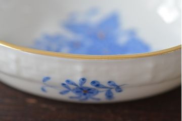 中古　ハンガリー　HEREND(ヘレンド)　ハンドル付リング入れ・バスケット・深皿(小物入れ、アクセサリートレイ、小鉢)(R-044187)