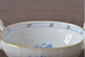 中古　ハンガリー　HEREND(ヘレンド)　ハンドル付リング入れ・バスケット・深皿(小物入れ、アクセサリートレイ、小鉢)(R-044187)