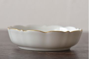 中古　ハンガリー　HEREND(ヘレンド)　ハンドル付リング入れ・バスケット・深皿(小物入れ、アクセサリートレイ、小鉢)(R-044187)