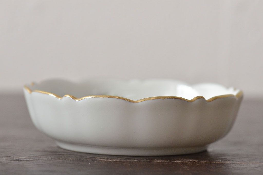 中古　ハンガリー　HEREND(ヘレンド)　ハンドル付リング入れ・バスケット・深皿(小物入れ、アクセサリートレイ、小鉢)(R-044187)