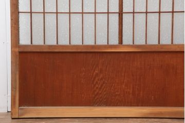 アンティーク建具　昭和中期　ダイヤガラス入り　和モダンな空間づくりにおすすめなガラス障子戸2枚セット(引き戸、建具)(R-044189)