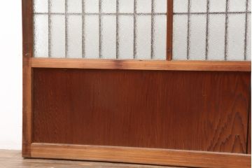 アンティーク建具　昭和中期　ダイヤガラス入り　和モダンな空間づくりにおすすめなガラス障子戸2枚セット(引き戸、建具)(R-044189)