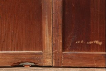 アンティーク建具　昭和中期　ダイヤガラス入り　和モダンな空間づくりにおすすめなガラス障子戸2枚セット(引き戸、建具)(R-044189)