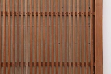 アンティーク建具　昭和初期　裏障子付き　幅狭タイプ　和の雰囲気を高める格子戸4枚セット(引き戸、障子戸)(R-044190)