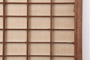 アンティーク建具　昭和初期　裏障子付き　幅狭タイプ　和の雰囲気を高める格子戸4枚セット(引き戸、障子戸)(R-044190)