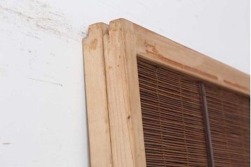 レトロ建具　昭和中期　和の風情を高める御簾戸2枚セット(簾戸、簀戸、葭戸、夏障子、夏戸、葦戸)(R-044192)