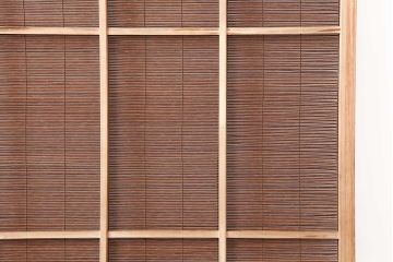 レトロ建具　昭和中期　和の風情を高める御簾戸2枚セット(簾戸、簀戸、葭戸、夏障子、夏戸、葦戸)(R-044192)