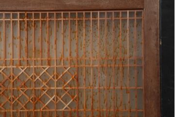 アンティーク建具　昭和初期　一枚板　上品な和の雰囲気漂う組子帯戸3枚セット(板戸、ガラス帯戸、引き戸)(R-044193)