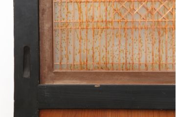 アンティーク建具　昭和初期　一枚板　上品な和の雰囲気漂う組子帯戸3枚セット(板戸、ガラス帯戸、引き戸)(R-044193)
