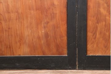 アンティーク建具　昭和初期　一枚板　上品な和の雰囲気漂う組子帯戸3枚セット(板戸、ガラス帯戸、引き戸)(R-044193)