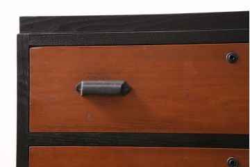 レトロ家具　昭和レトロ　前面ヒノキ材　コントラストが目を引くチェスト(衣装箪笥、引き出し、タンス)(R-044194)