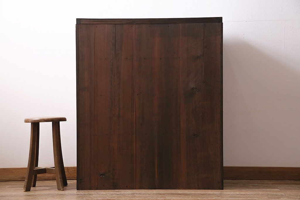 レトロ家具　昭和レトロ　前面ヒノキ材　コントラストが目を引くチェスト(衣装箪笥、引き出し、タンス)(R-044194)