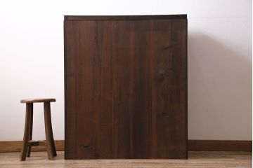 レトロ家具　昭和レトロ　前面ヒノキ材　コントラストが目を引くチェスト(衣装箪笥、引き出し、タンス)(R-044194)