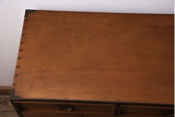 和製アンティーク　昭和初期　楓材　指物家具　職人のセンスと技の詰まった上手物の戸棚(チェスト、引き出し)(R-044198)