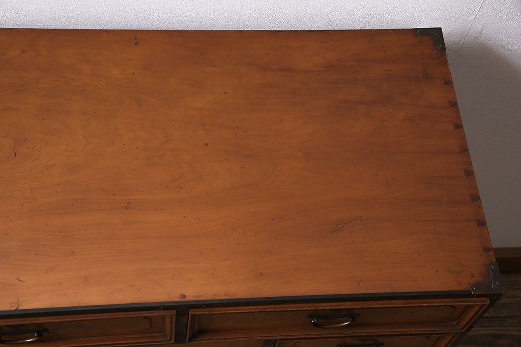 和製アンティーク　昭和初期　楓材　指物家具　職人のセンスと技の詰まった上手物の戸棚(チェスト、引き出し)(R-044198)