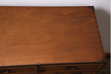 和製アンティーク　昭和初期　楓材　指物家具　職人のセンスと技の詰まった上手物の戸棚(チェスト、引き出し)(R-044198)