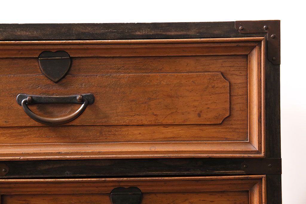 和製アンティーク　昭和初期　楓材　指物家具　職人のセンスと技の詰まった上手物の戸棚(チェスト、引き出し)(R-044198)