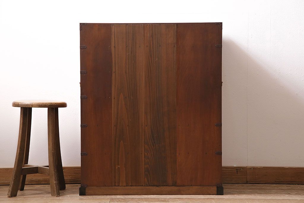 和製アンティーク　昭和初期　楓材　指物家具　職人のセンスと技の詰まった上手物の戸棚(チェスト、引き出し)(R-044198)