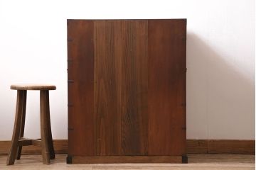 和製アンティーク　昭和初期　楓材　指物家具　職人のセンスと技の詰まった上手物の戸棚(チェスト、引き出し)(R-044198)