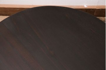 アンティーク家具　和製アンティーク　昭和初期　栓材　濃い木色が魅力的なちゃぶ台(座卓、ローテーブル、折りたたみテーブル)(R-044199)