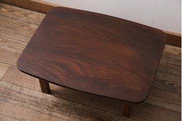 アンティーク家具　和製アンティーク　昭和初期　天板ケヤキ一枚板　ぬくもり感じるレトロなちゃぶ台(座卓、ローテーブル、折り畳みテーブル)(R-044201)