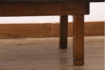 アンティーク家具　和製アンティーク　昭和初期　天板ケヤキ一枚板　ぬくもり感じるレトロなちゃぶ台(座卓、ローテーブル、折り畳みテーブル)(R-044201)