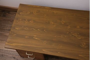 和製アンティーク　リメイク　小引き出し付きで便利な組み立て式裁ち板(座机、ローテーブル、作業台)(R-044202)