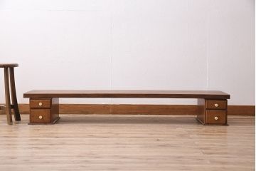 和製アンティーク　大正昭和初期　天板朴の木一枚板　やさしい色合いの組み立て式裁ち板(座机、ローテーブル、作業台)(R-044204)