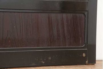 アンティーク建具　最高級　石川県産　総漆塗り　浮造り仕上げ　上品な佇まいが魅力的なガラス戸2枚セット(引き戸、建具)(R-044206)