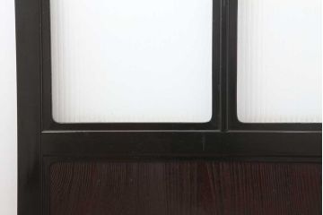 アンティーク建具　最高級　石川県産　総漆塗り　浮造り仕上げ　上品な佇まいが魅力的なガラス戸2枚セット(引き戸、建具)(R-044207)