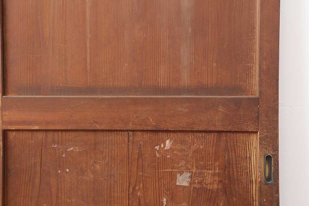 アンティーク建具　明治大正期　使いこまれた木が味わい深い板戸2枚セット　(R-044208)