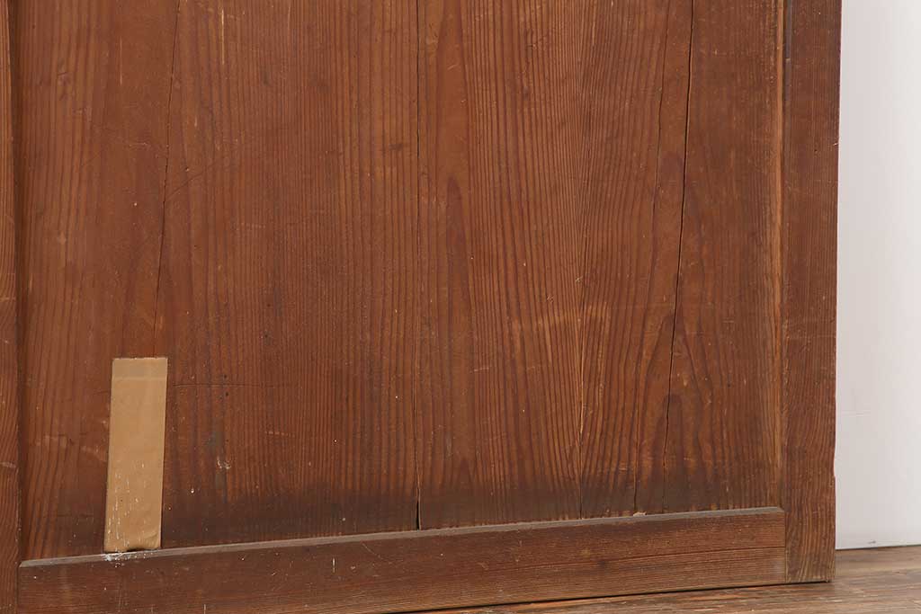 アンティーク建具　明治大正期　使いこまれた木が味わい深い板戸2枚セット　(R-044208)