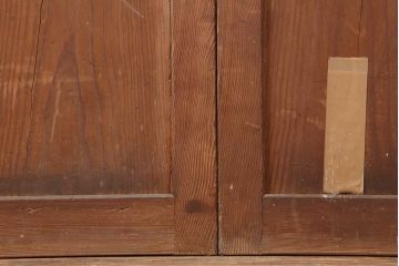 アンティーク建具　明治大正期　使いこまれた木が味わい深い板戸2枚セット　(R-044208)