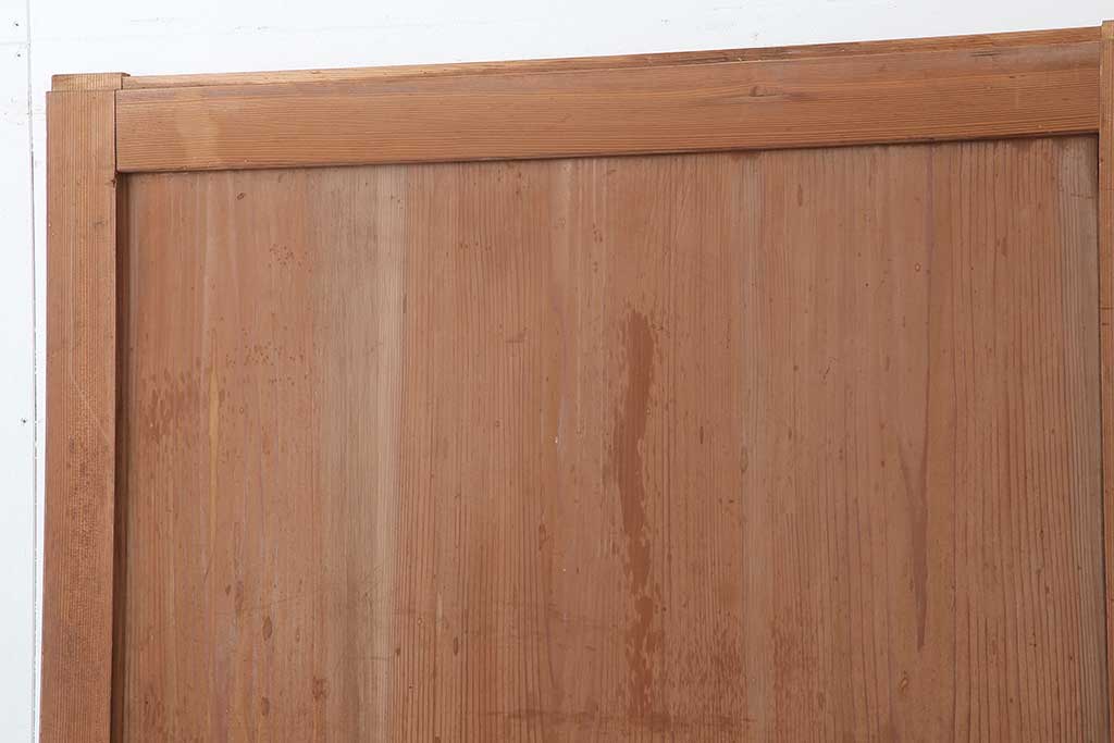 アンティーク建具　明治大正期　使いこまれた木が味わい深い板戸2枚セット　(R-044208)