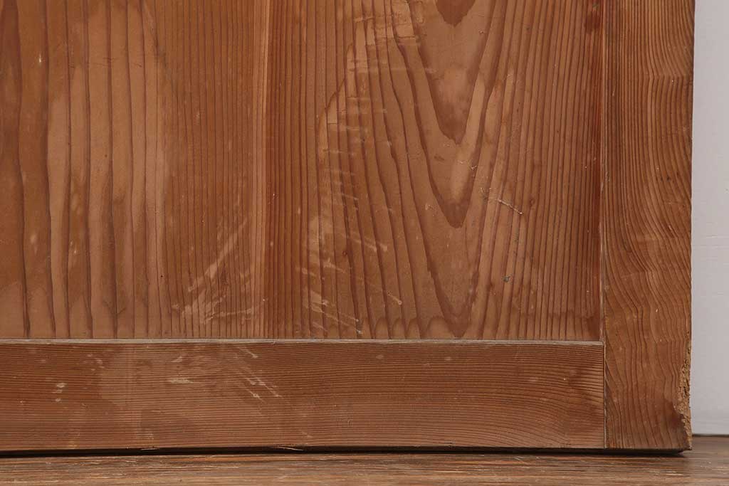 アンティーク建具　明治大正期　使いこまれた木が味わい深い板戸2枚セット　(R-044208)