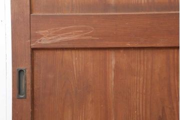 アンティーク建具　明治大正期　使いこまれた木が味わい深い板戸2枚セット(帯戸、引き戸、建具)(R-044208)