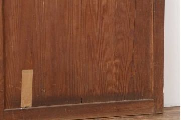 アンティーク建具　明治大正期　使いこまれた木が味わい深い板戸2枚セット(帯戸、引き戸、建具)(R-044208)