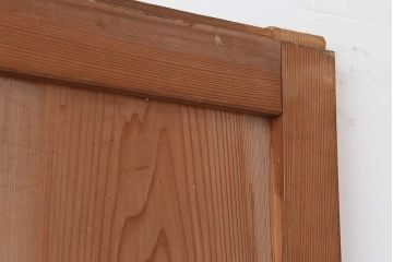 アンティーク建具　明治大正期　使いこまれた木が味わい深い板戸2枚セット(帯戸、引き戸、建具)(R-044208)