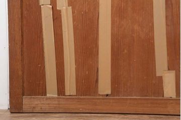 アンティーク建具　明治大正期　使いこまれた木が味わい深い板戸2枚セット(帯戸、引き戸、建具)(R-044208)