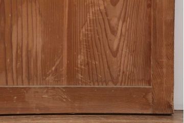アンティーク建具　明治大正期　使いこまれた木が味わい深い板戸2枚セット(帯戸、引き戸、建具)(R-044208)