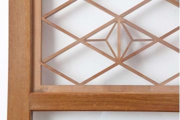 ビンテージ建具　昭和中期　細やかな文様が目を引く組子入りガラス戸1枚(引き戸、建具)(R-044210)