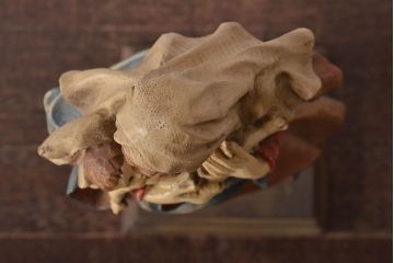 東欧ヴィンテージ　聖母マリア像　木彫(キリストイコン画、ビンテージ)(R-044212)